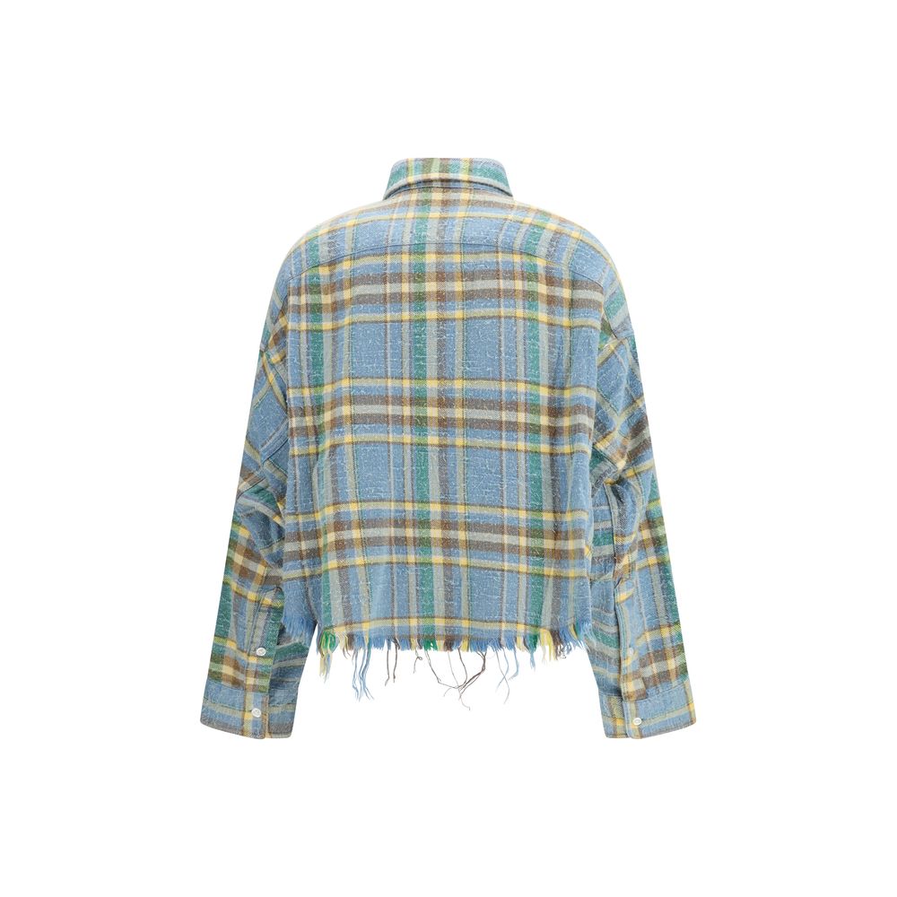 R13 Blue Wool Pattern Shirt - Luxe Nova