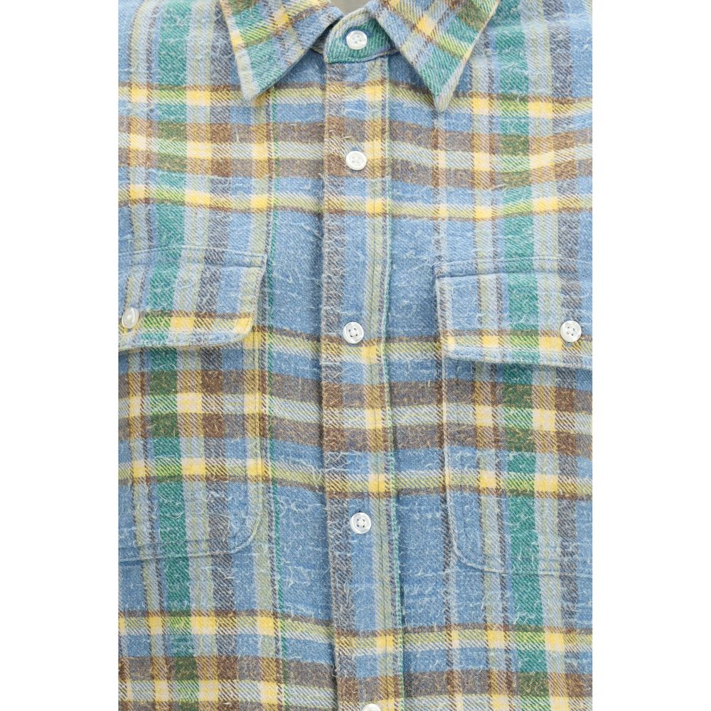 R13 Blue Wool Pattern Shirt - Luxe Nova