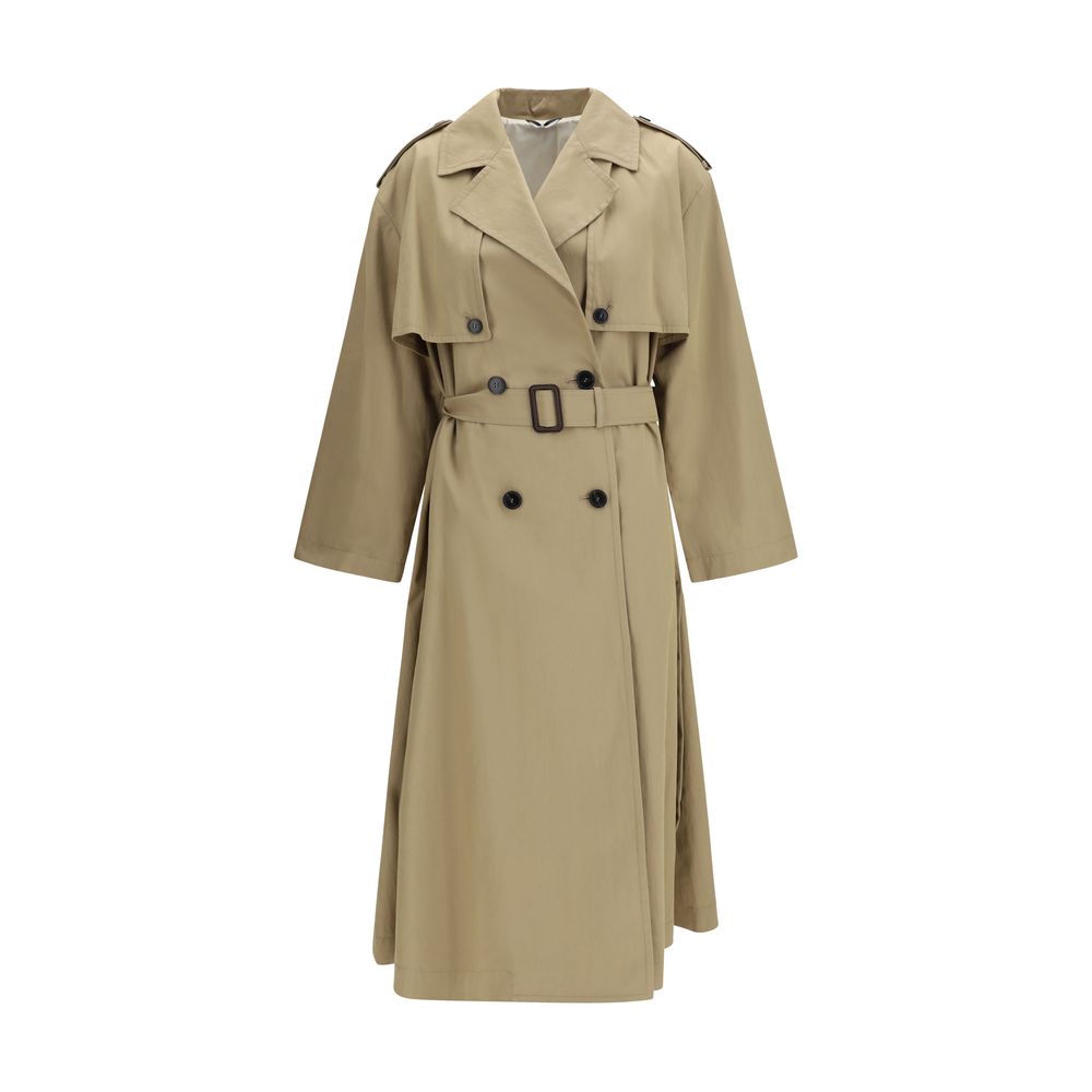 Max Mara Beige Cotton Trench Coat - Luxe Nova