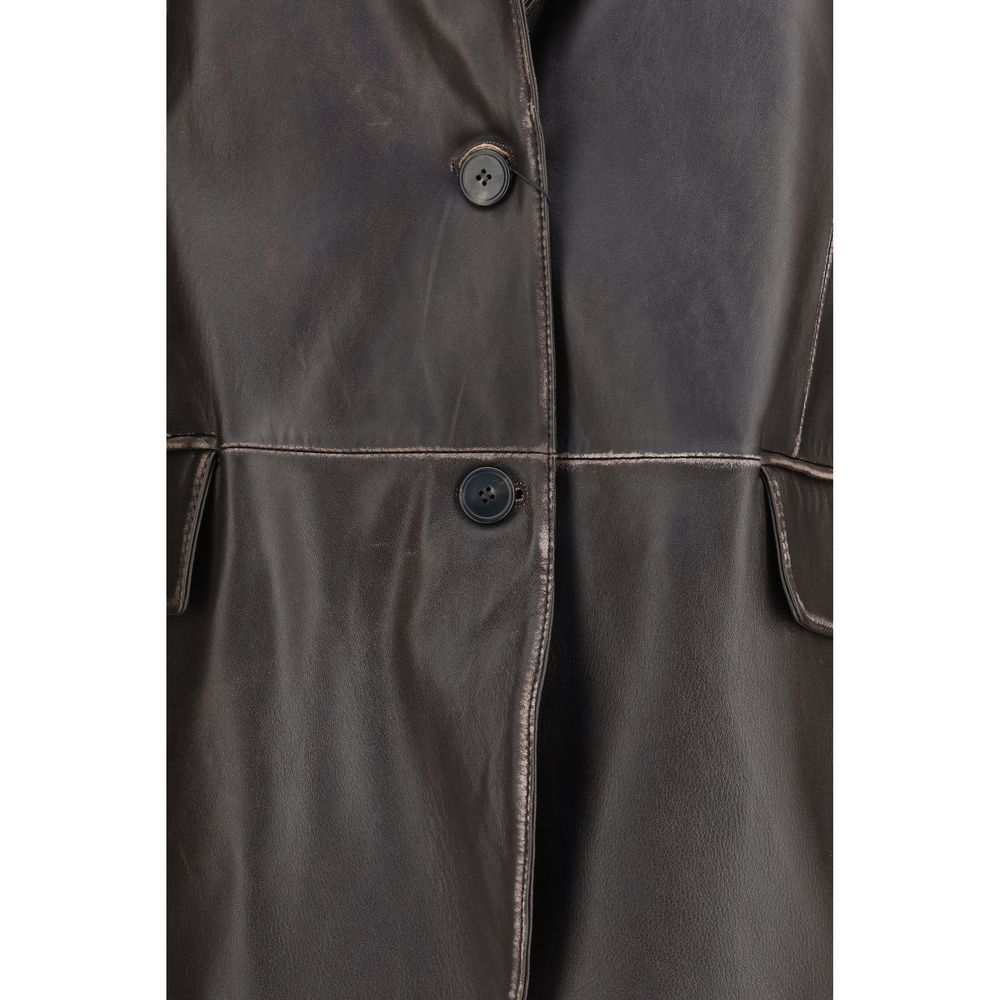 Max Mara Brown Leather Jacket - Luxe Nova