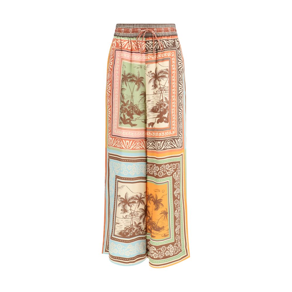 Alemais Multicolor Silk Casual Pants - Luxe Nova
