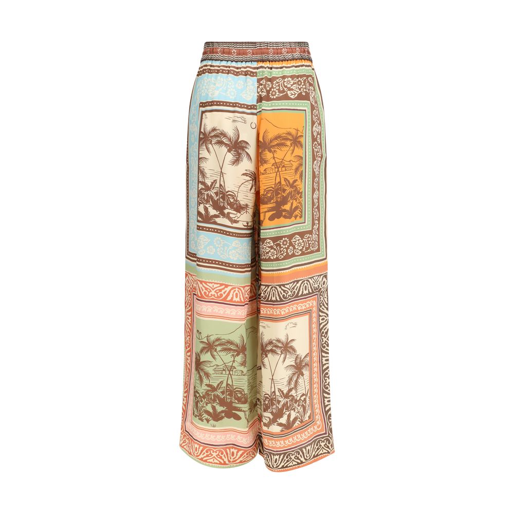 Alemais Multicolor Silk Casual Pants - Luxe Nova