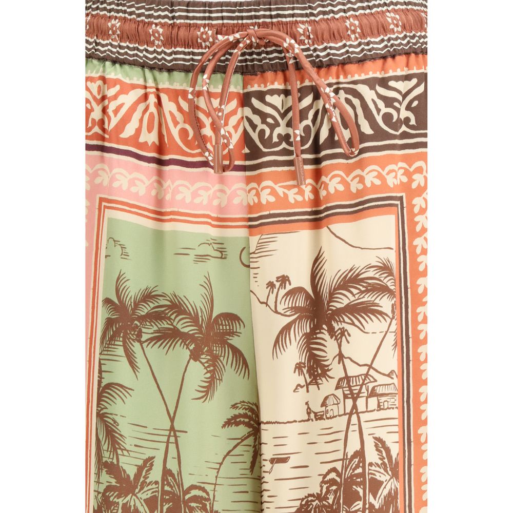 Alemais Multicolor Silk Casual Pants - Luxe Nova