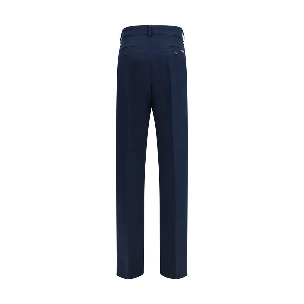 Ferragamo Blue Cotton Chino Pants - Luxe Nova