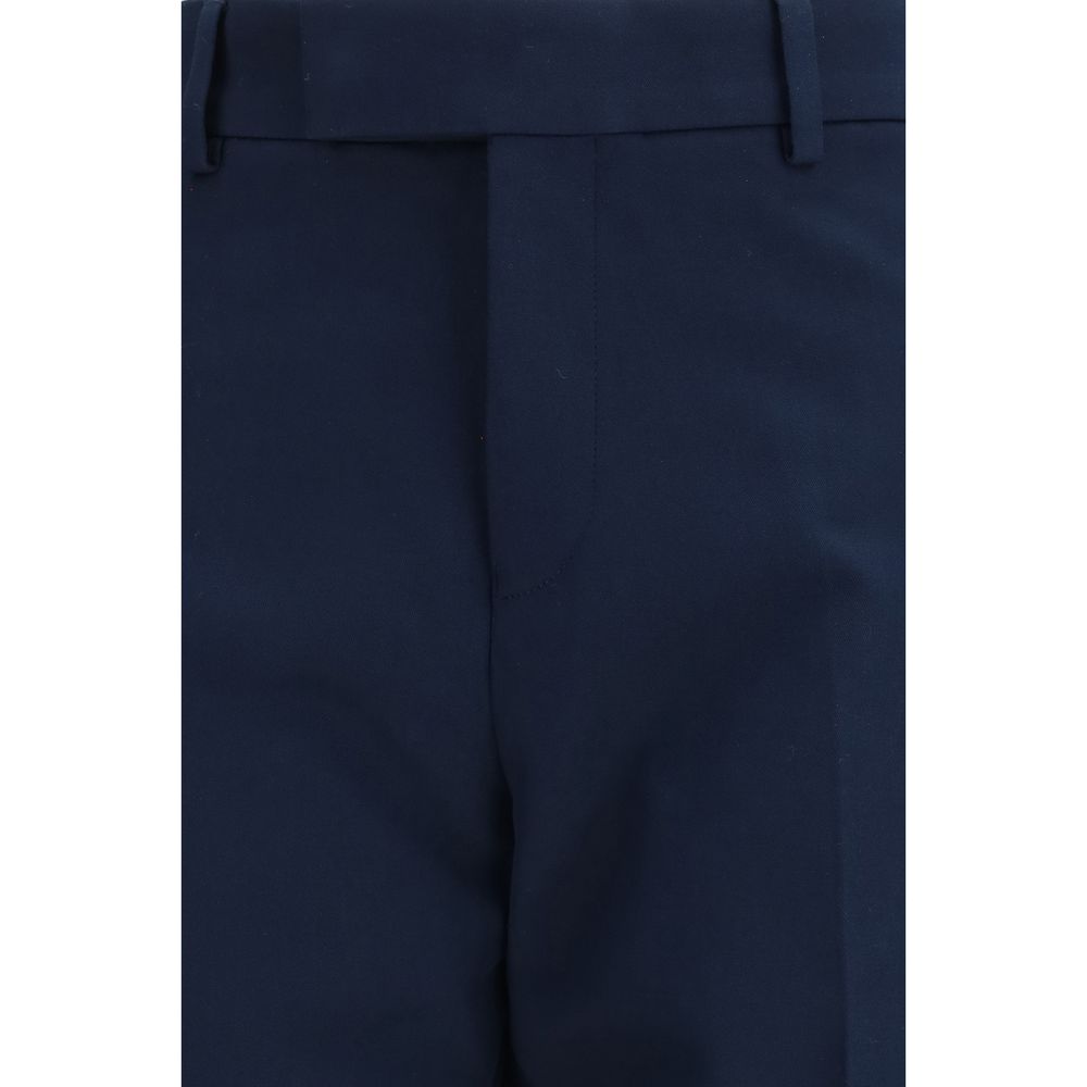 Ferragamo Blue Cotton Chino Pants - Luxe Nova