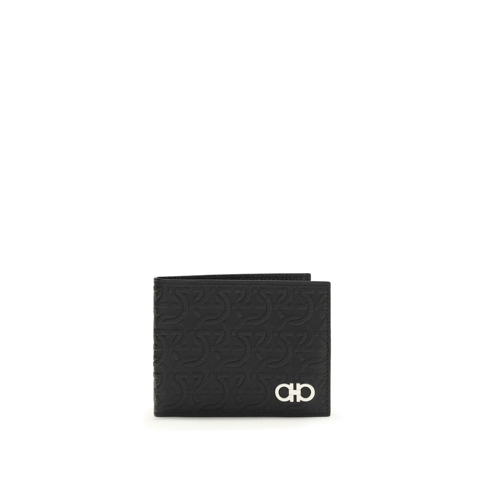 Ferragamo Black Calf Leather Bos Taurus Wallet - Luxe Nova