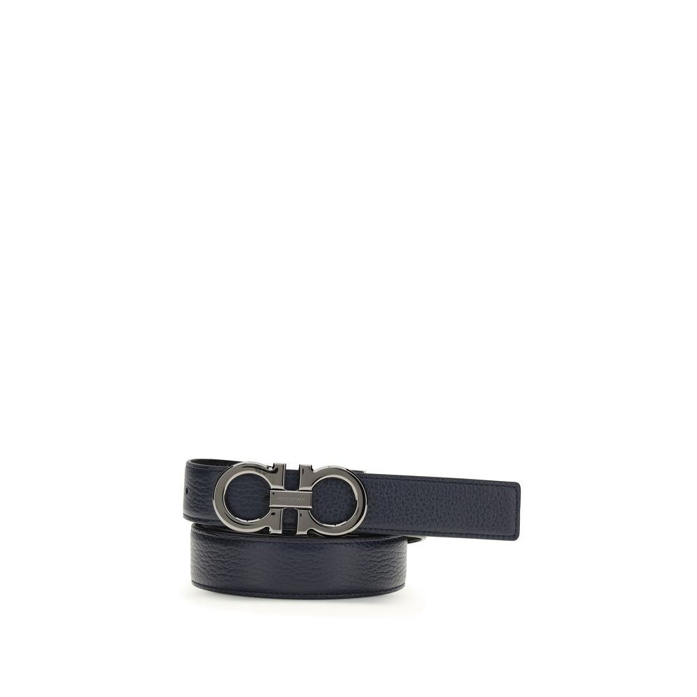 Ferragamo Blue Calf Leather Bos Taurus Regular Belt - Luxe Nova