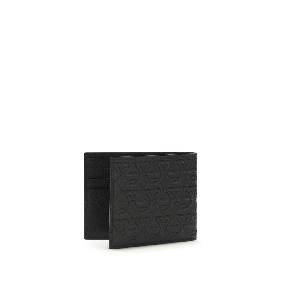 Ferragamo Black Calf Leather Bos Taurus Wallet - Luxe Nova