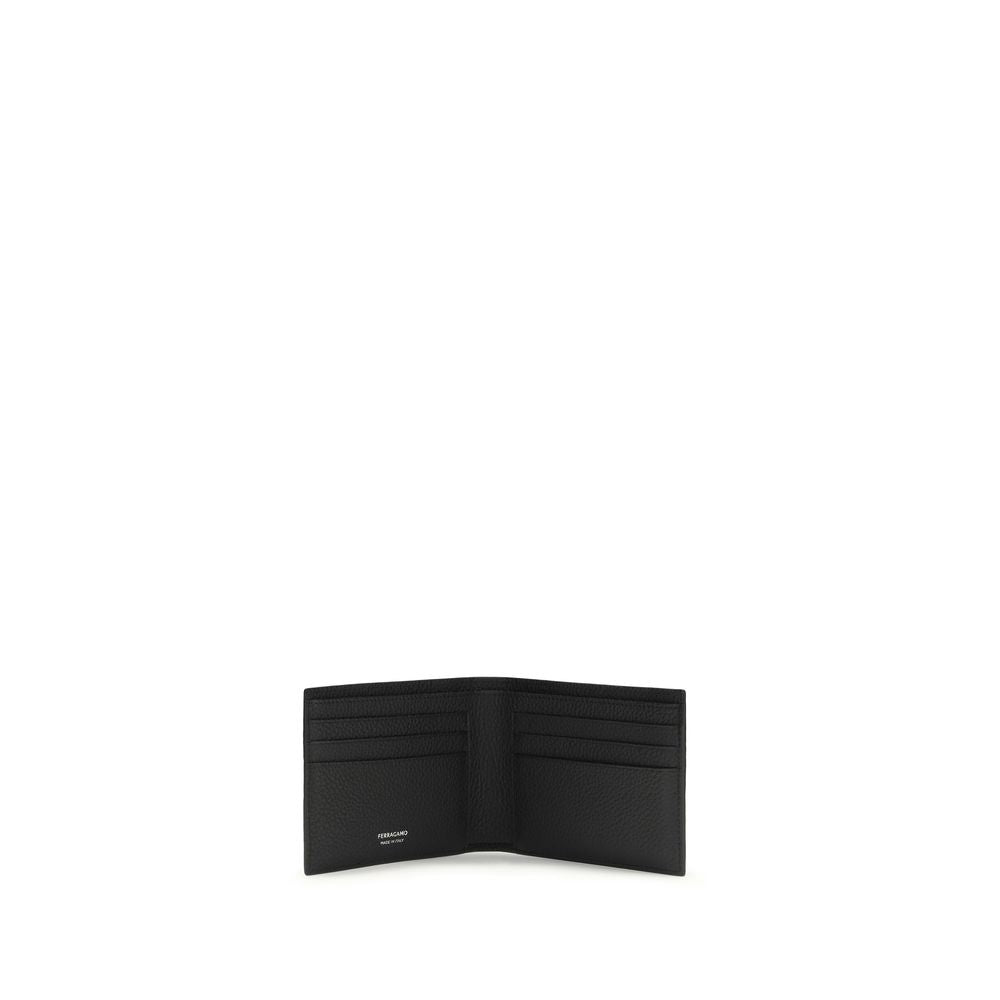 Ferragamo Black Calf Leather Bos Taurus Wallet - Luxe Nova