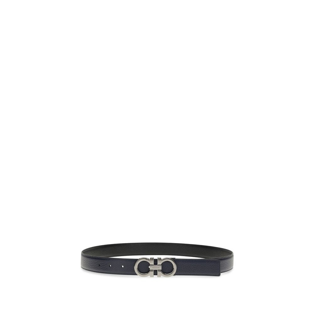 Ferragamo Blue Calf Leather Bos Taurus Regular Belt - Luxe Nova