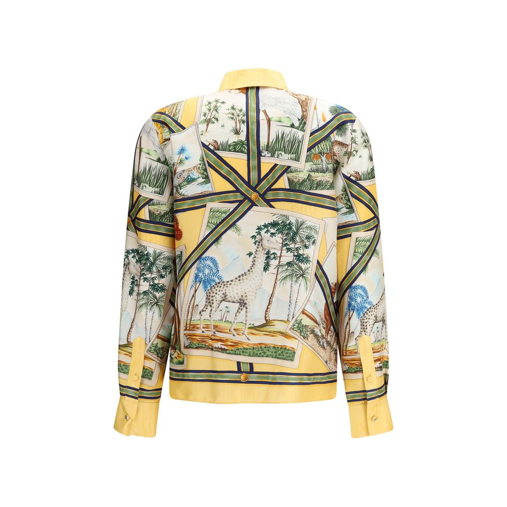 Gucci Bicolor Silk Pattern Shirt - Luxe Nova