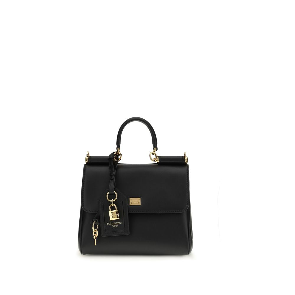 Dolce & Gabbana Black Calf Leather Bos Taurus Shoulder Bag - Luxe Nova
