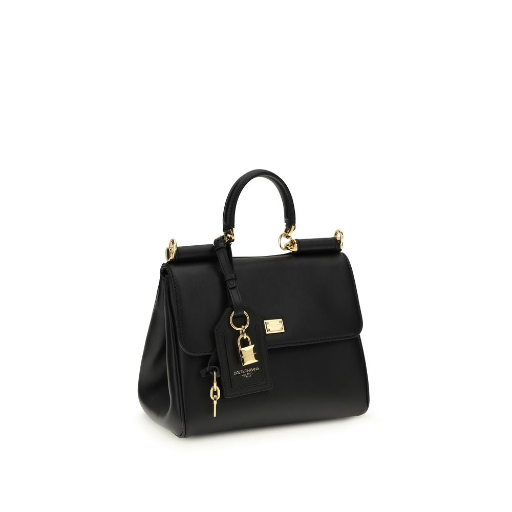 Dolce & Gabbana Black Calf Leather Bos Taurus Shoulder Bag - Luxe Nova