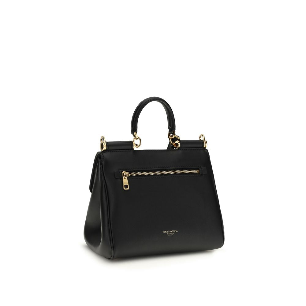 Dolce & Gabbana Black Calf Leather Bos Taurus Shoulder Bag - Luxe Nova