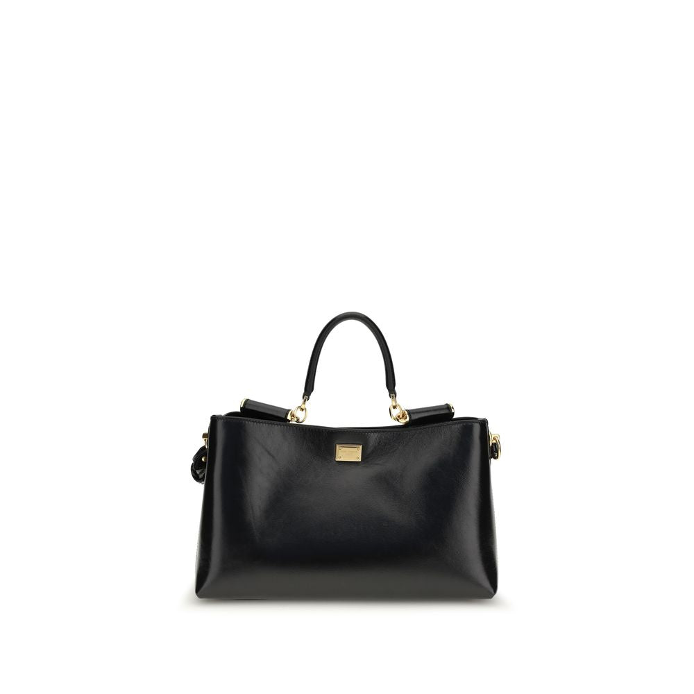 Dolce & Gabbana Black Calf Leather Bos Taurus Shoulder Bag - Luxe Nova