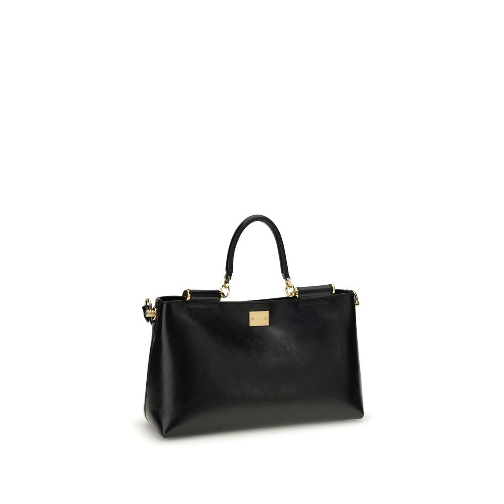 Dolce & Gabbana Black Calf Leather Bos Taurus Shoulder Bag - Luxe Nova