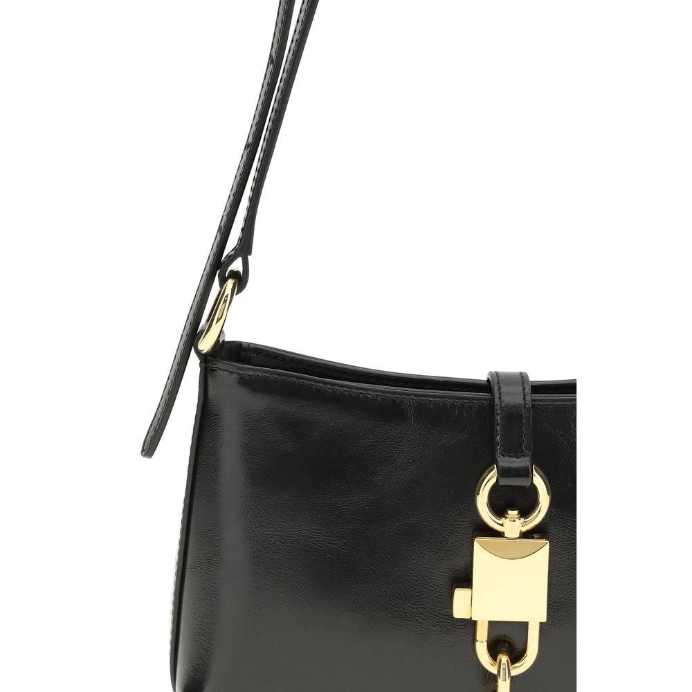 Dolce & Gabbana Black Calf Leather Bos Taurus Shoulder Bag - Luxe Nova