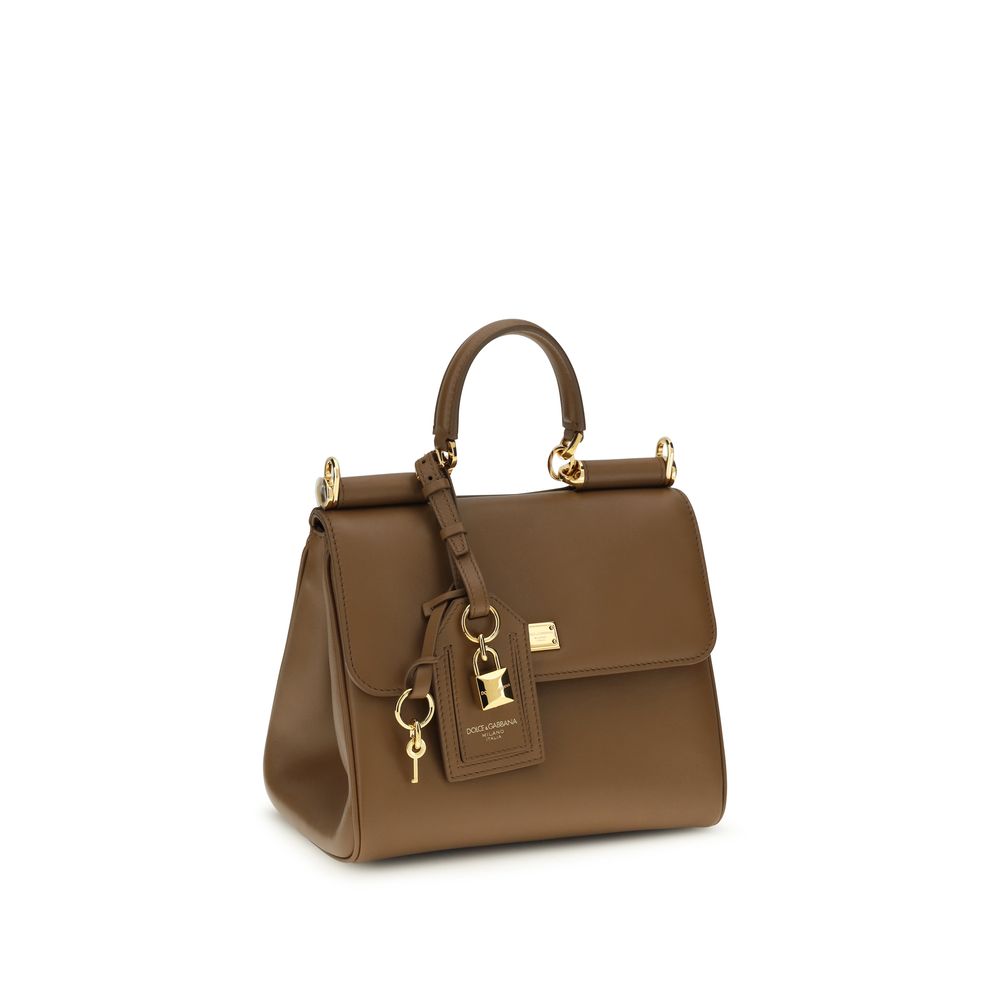 Dolce & Gabbana Brown Calf Leather Bos Taurus Shoulder Bag - Luxe Nova