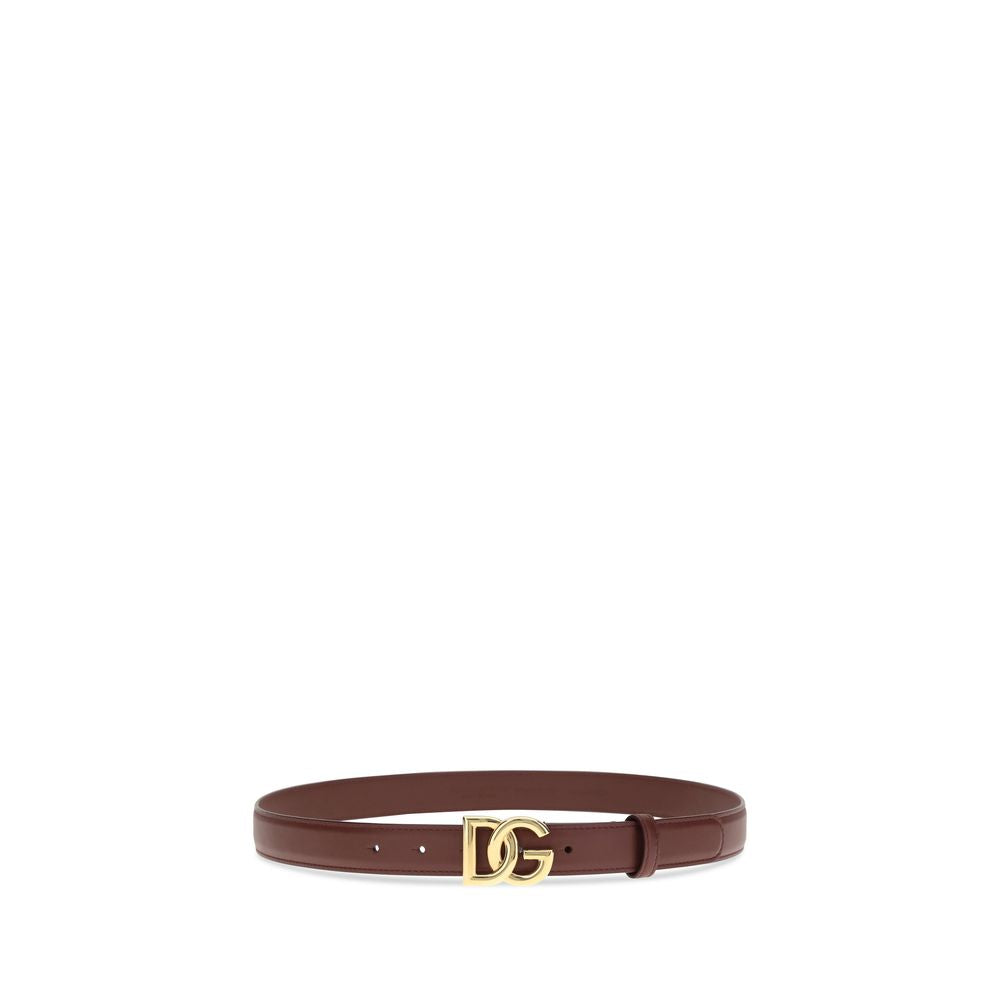 Dolce & Gabbana Bordeaux Calf Leather Bos Taurus Regular Belt - Luxe Nova