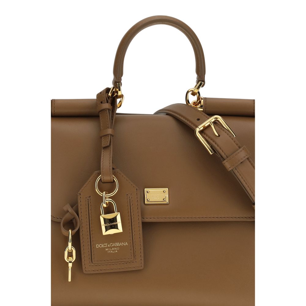 Dolce & Gabbana Brown Calf Leather Bos Taurus Shoulder Bag - Luxe Nova