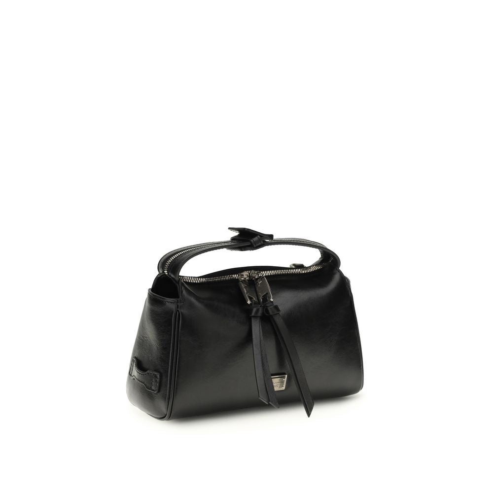 Dolce & Gabbana Black Calf Leather Bos Taurus Shoulder Bag - Luxe Nova