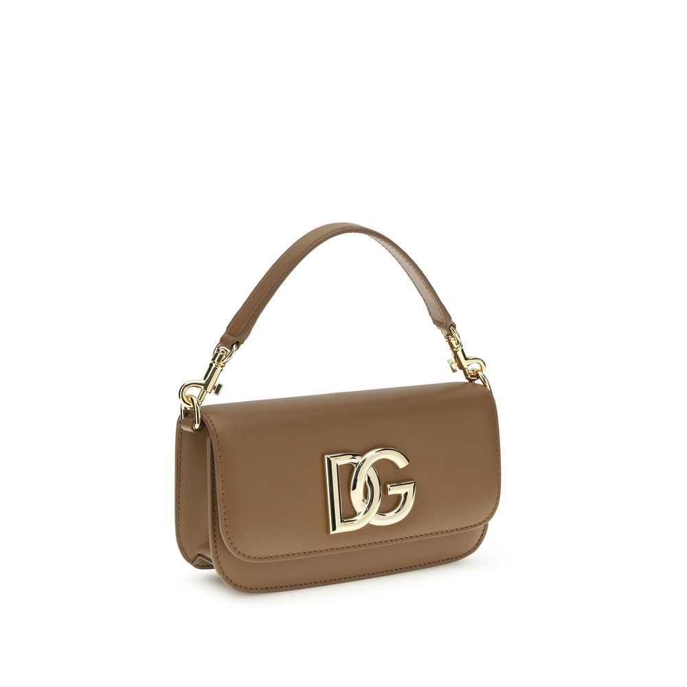 Dolce & Gabbana Brown Calf Leather Bos Taurus Shoulder Bag - Luxe Nova