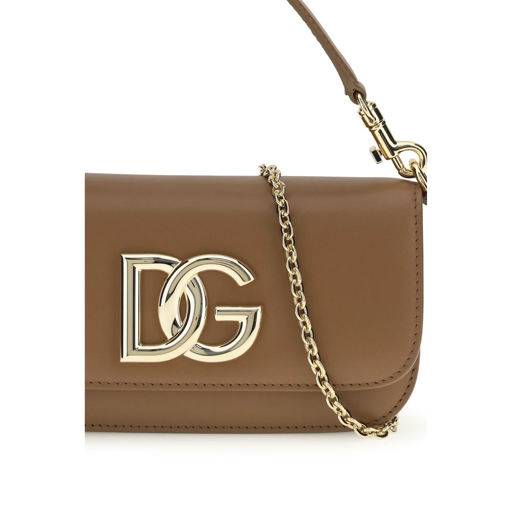 Dolce & Gabbana Brown Calf Leather Bos Taurus Shoulder Bag - Luxe Nova