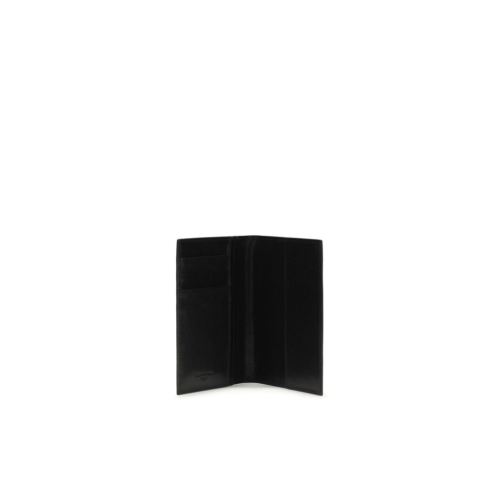 Dolce & Gabbana Black Calf Leather Bos Taurus Wallet - Luxe Nova