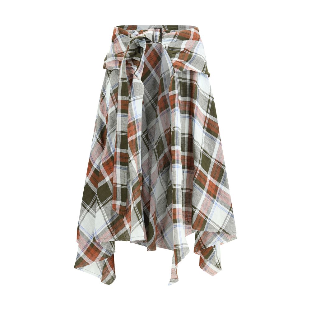 MARBELL Multicolor Linen Midi Skirt - Luxe Nova