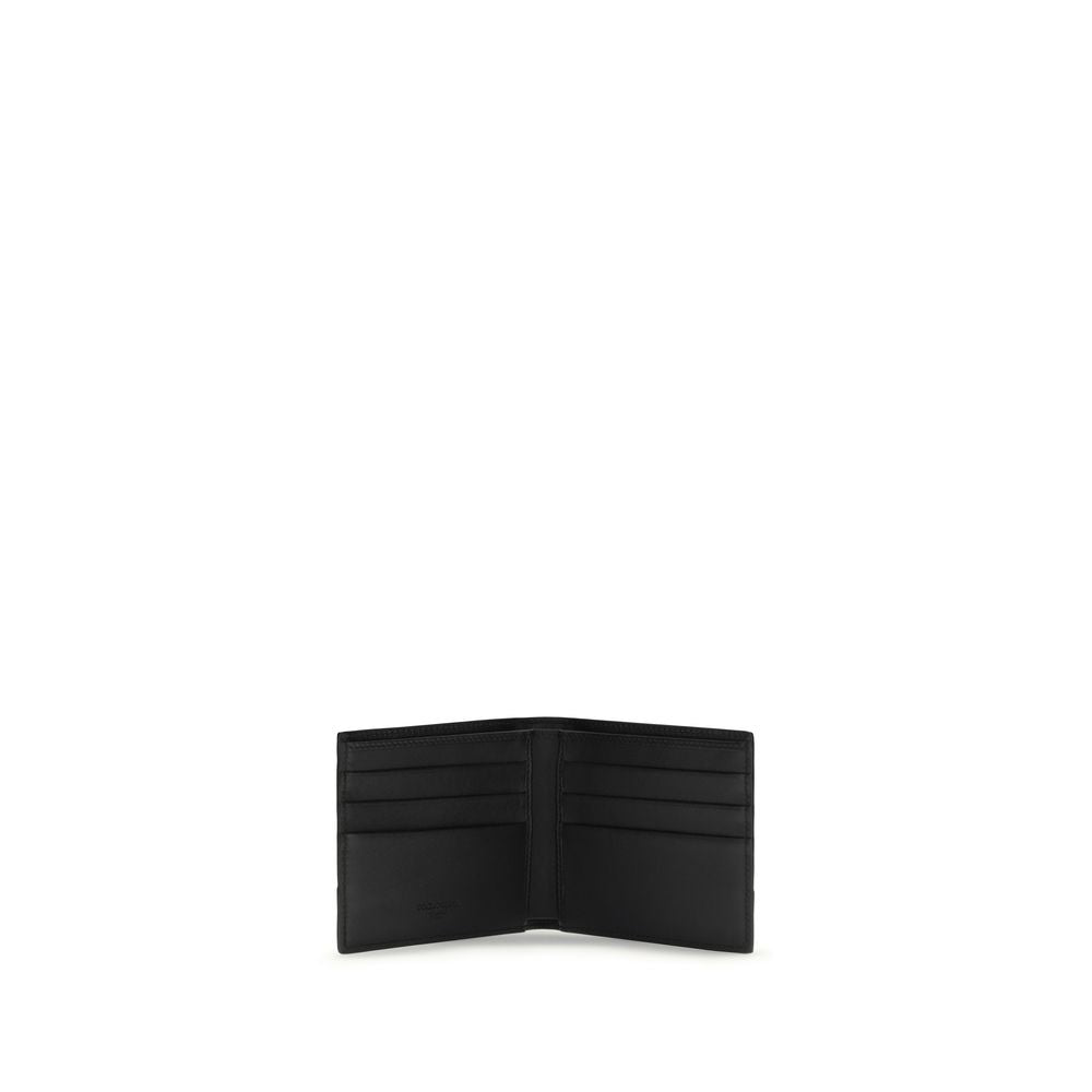 Dolce & Gabbana Black Calf Leather Bos Taurus Wallet - Luxe Nova