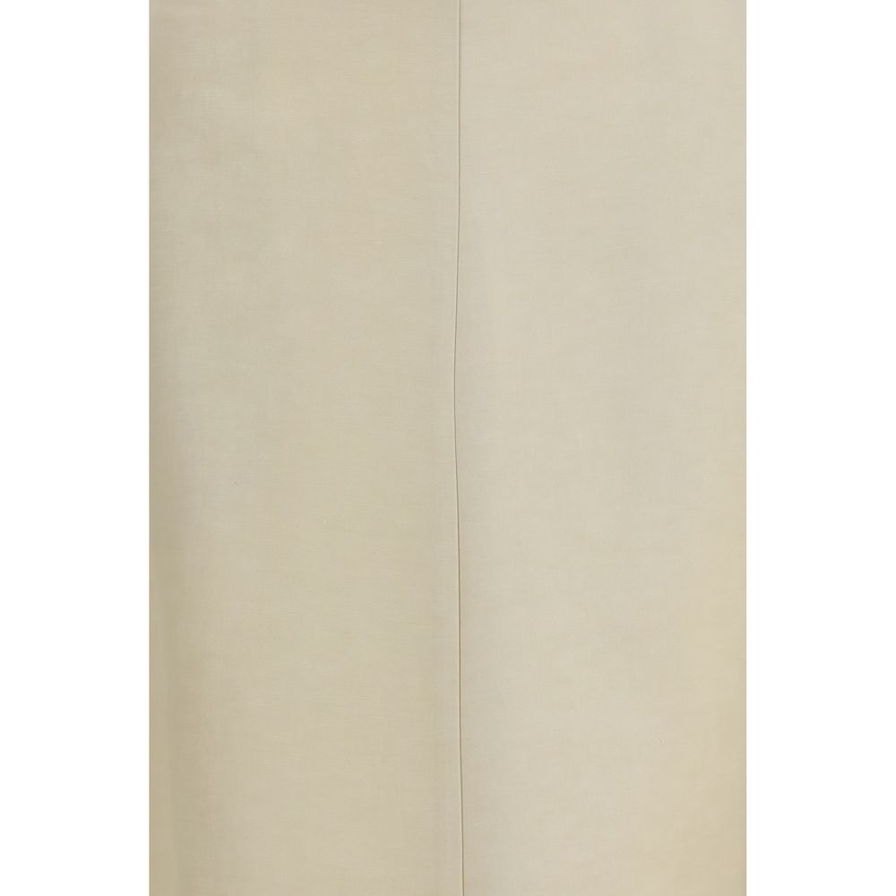 P.A.R.O.S.H. Beige Linen Midi Skirt - Luxe Nova