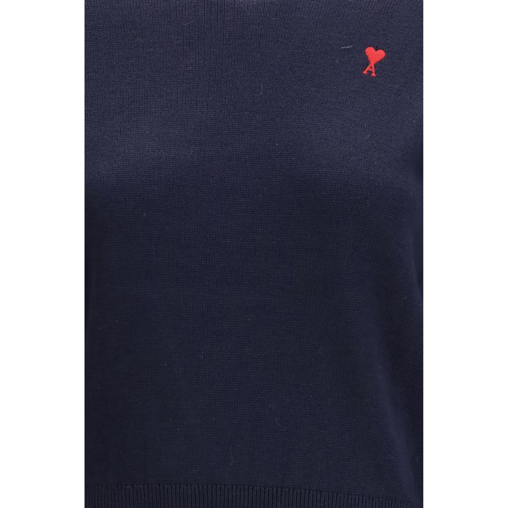Ami Paris Blue Merino Wool Sweatshirt - Luxe Nova