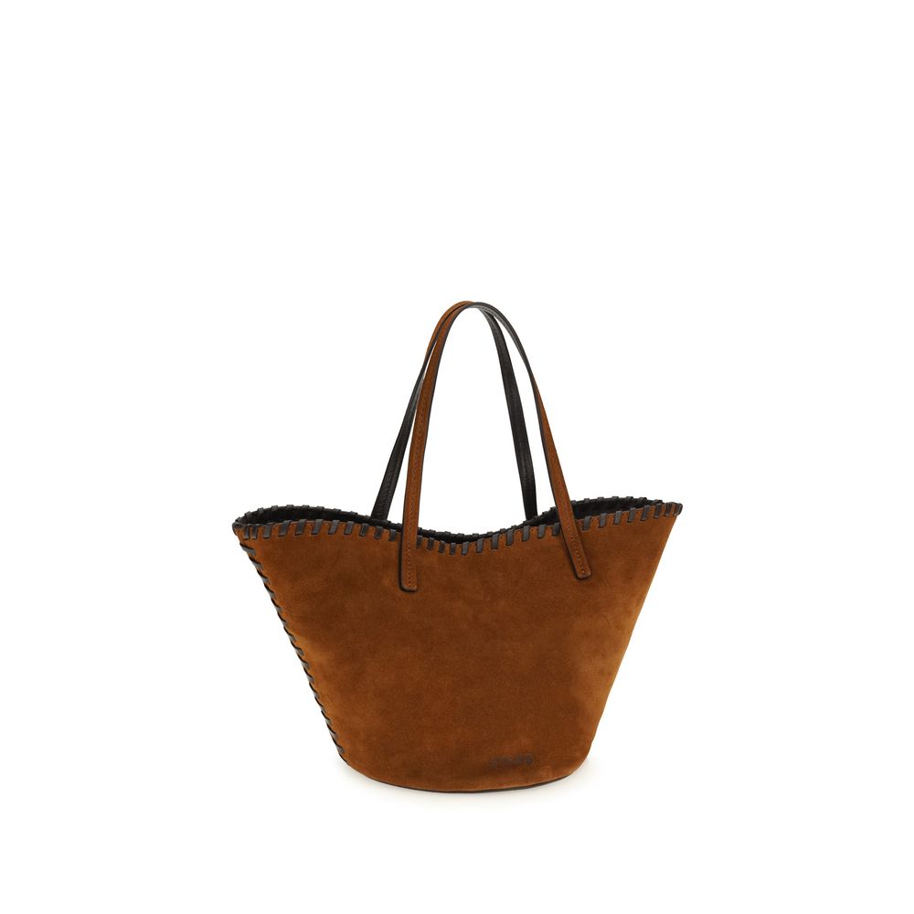 Staud Brown Calf Leather Bos Taurus Shoulder Bag - Luxe Nova