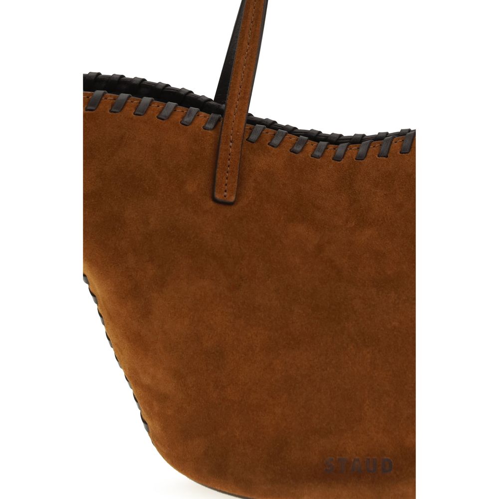 Staud Brown Calf Leather Bos Taurus Shoulder Bag - Luxe Nova