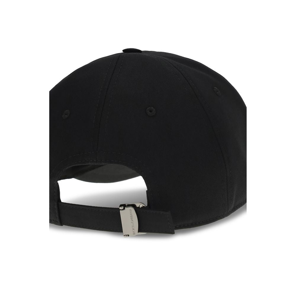 Dolce & Gabbana Black Cotton Cap (Baseball Hat) - Luxe Nova