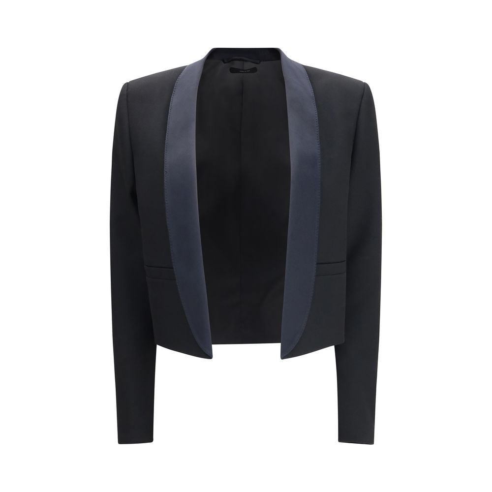 Tom Ford Black Wool Full-Length Jacket - Luxe Nova