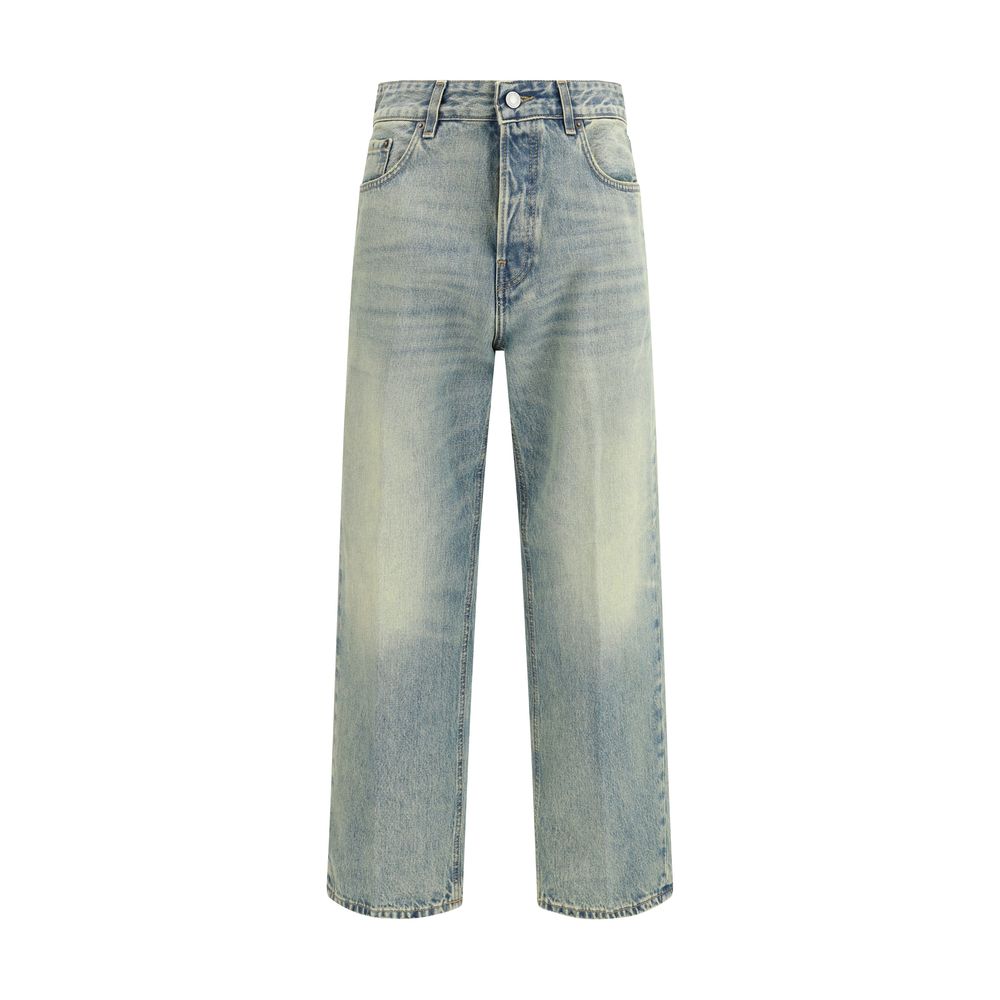 Haikure Blue Cotton Straight-Leg Jeans - Luxe Nova