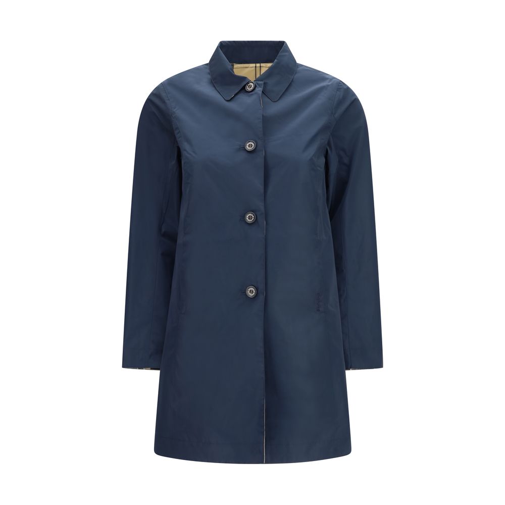 Barbour Blue Polyester Trench Coat - Luxe Nova