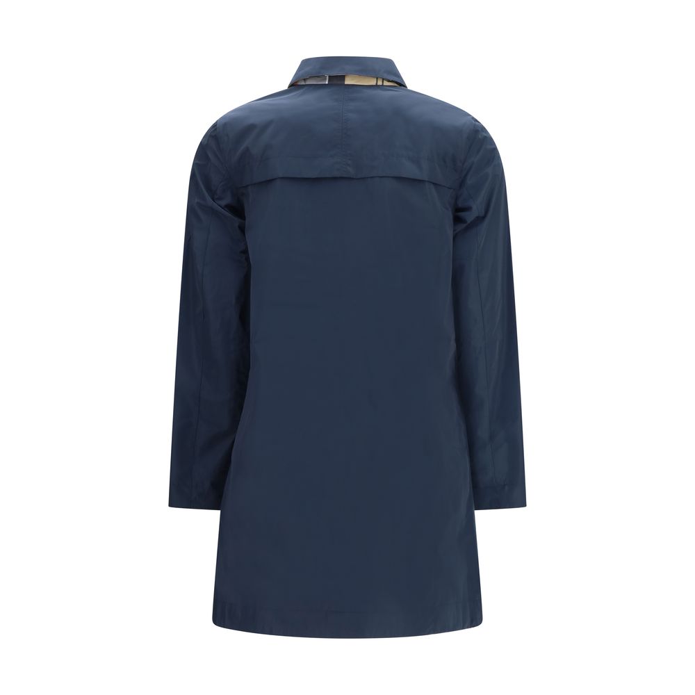 Barbour Blue Polyester Trench Coat - Luxe Nova