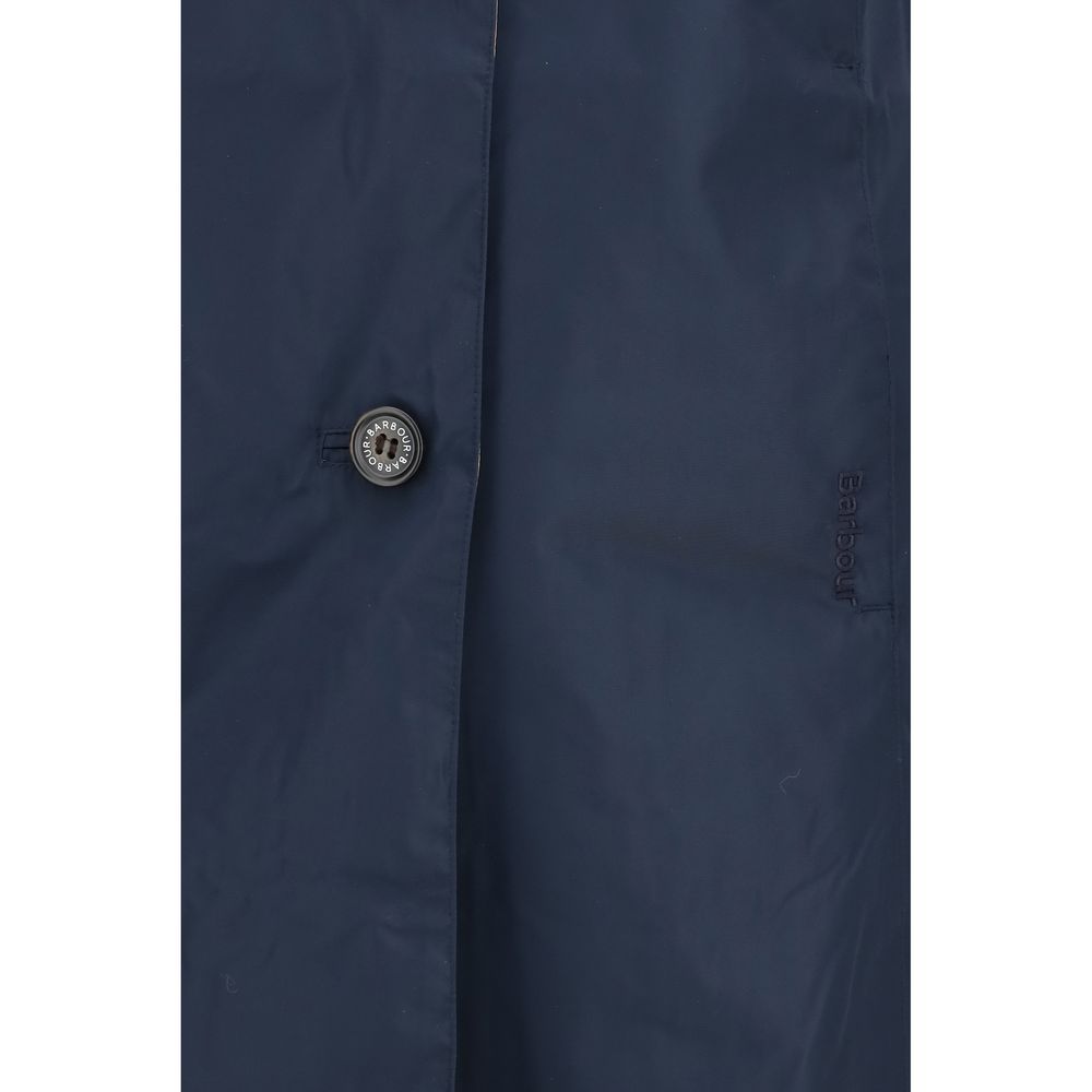 Barbour Blue Polyester Trench Coat - Luxe Nova