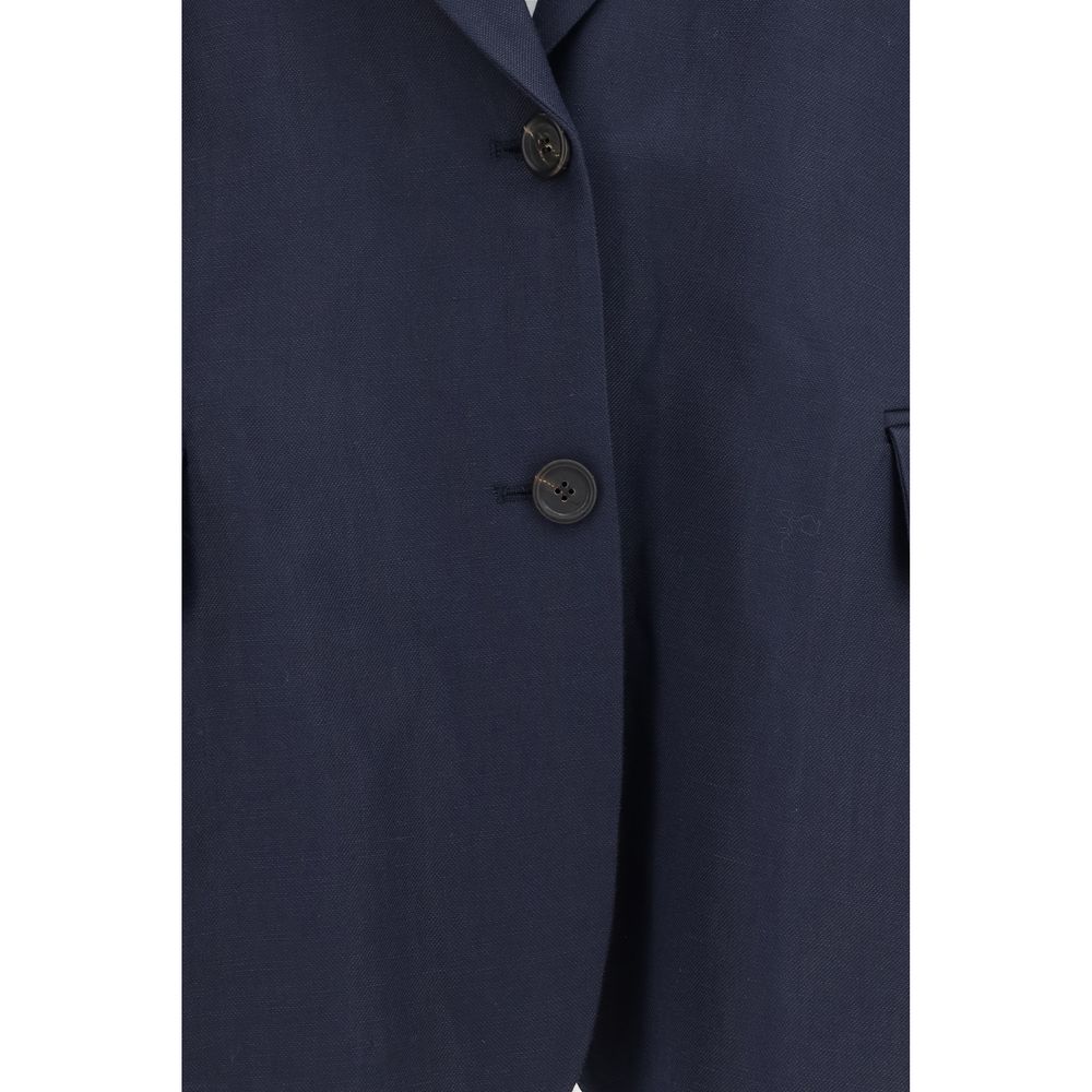 Brunello Cucinelli Blue Viscose Coat - Luxe Nova