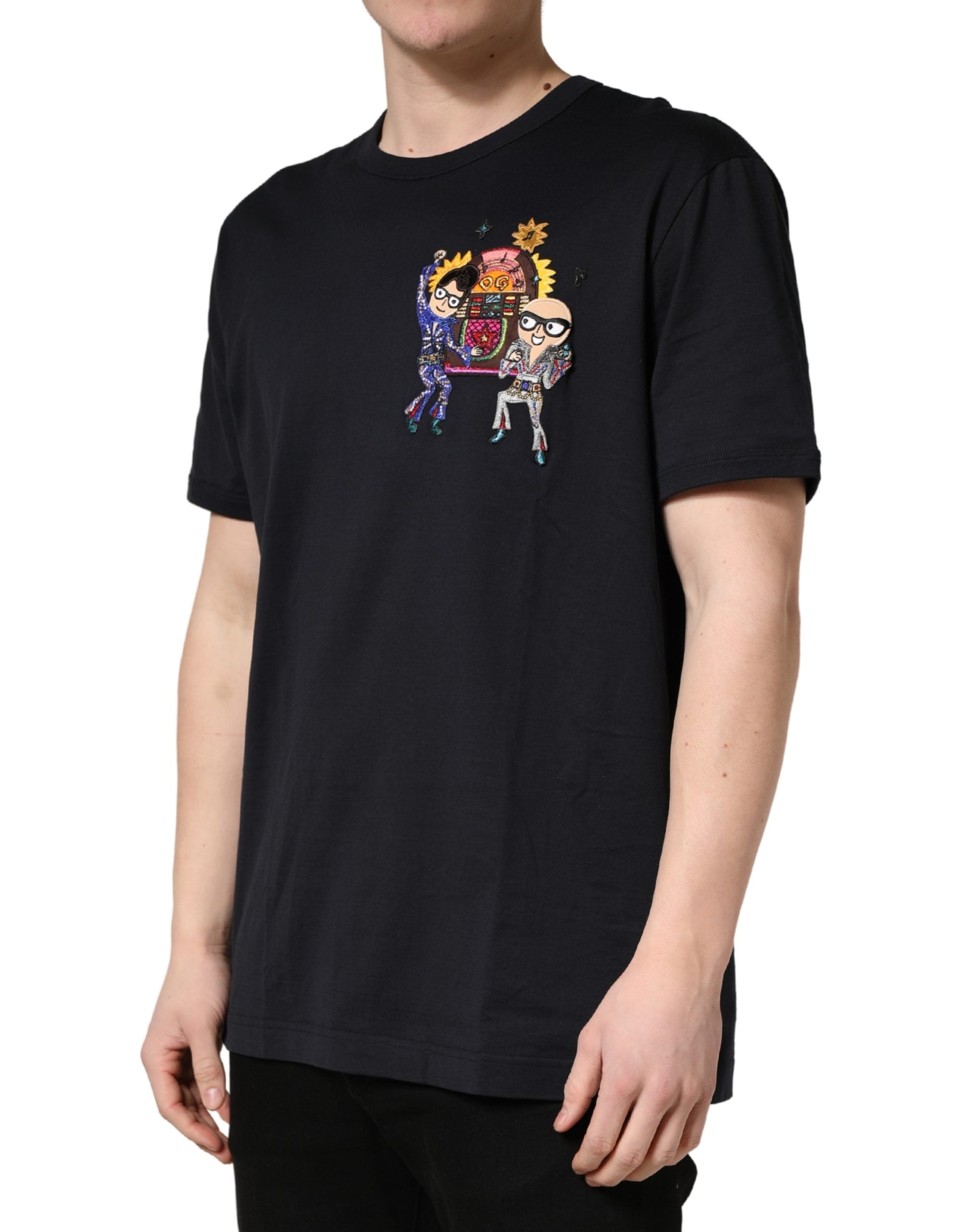 Dolce & Gabbana Black #DGFAMILY Patch Men Crew Neck T-shirt - Luxe Nova