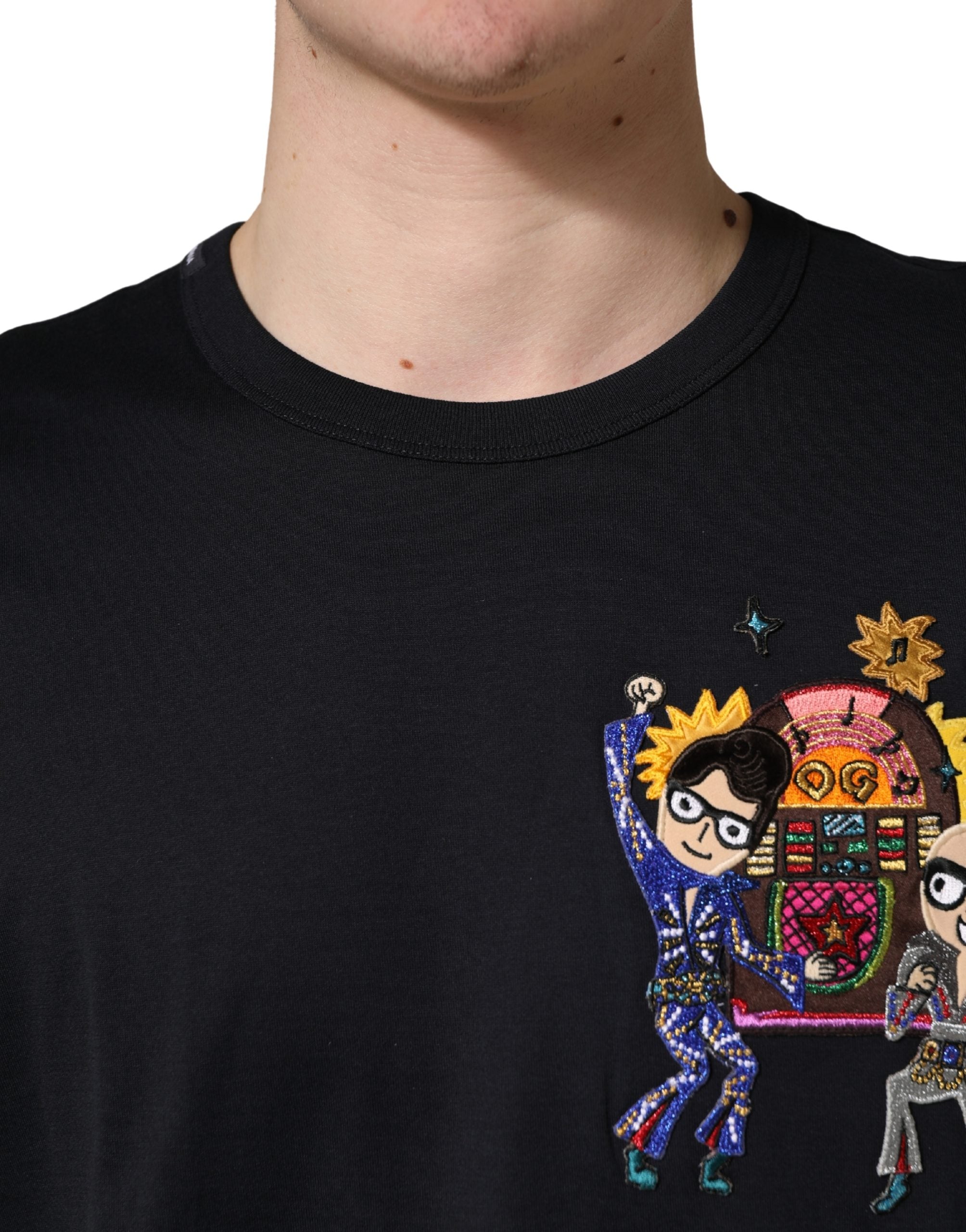 Dolce & Gabbana Black #DGFAMILY Patch Men Crew Neck T-shirt - Luxe Nova