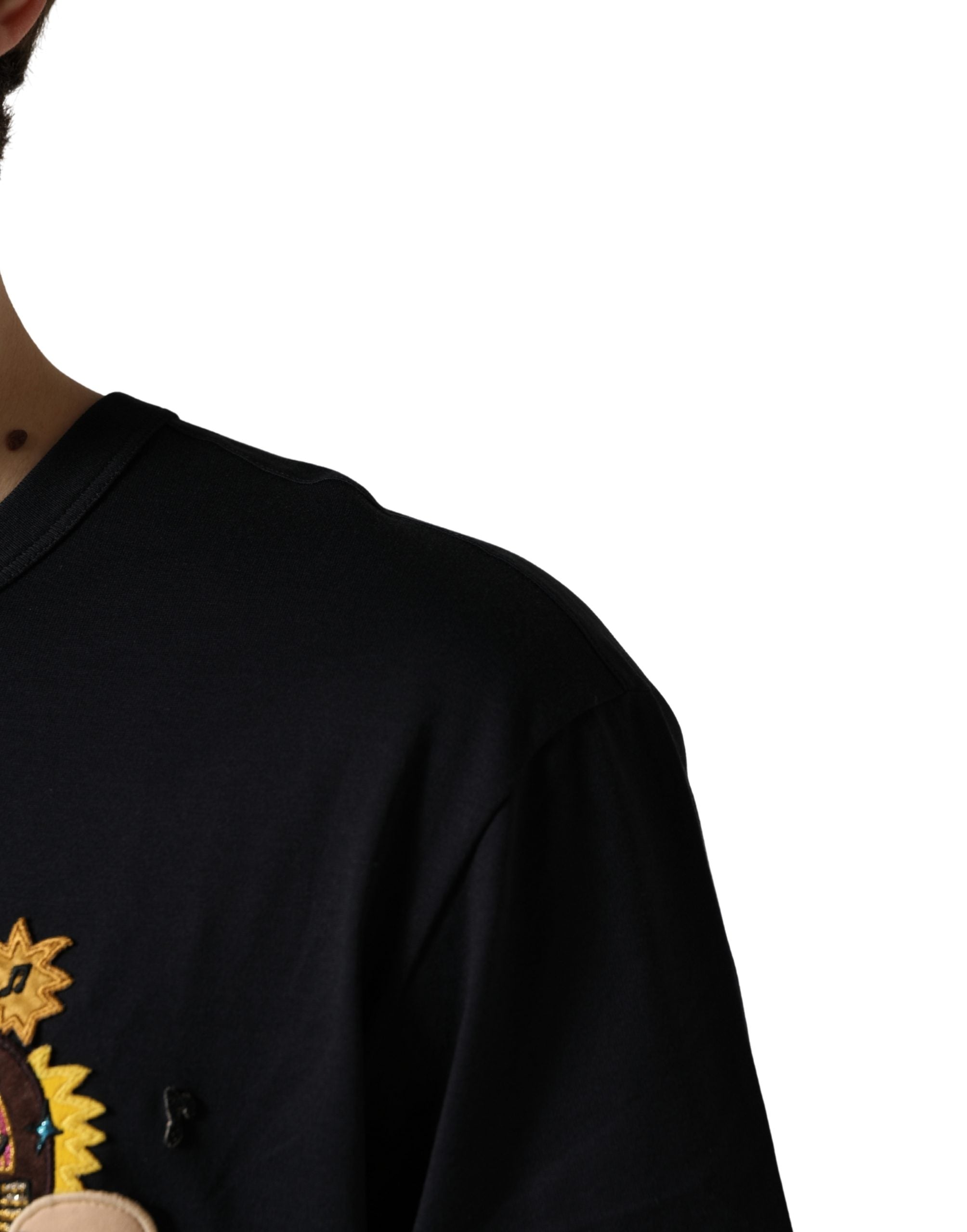 Dolce & Gabbana Black #DGFAMILY Patch Men Crew Neck T-shirt - Luxe Nova