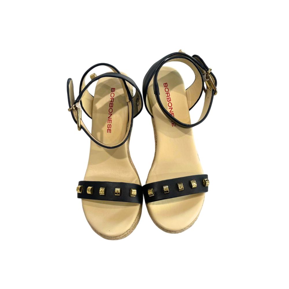 Borbonese Blue Leather Women's Platform Sandal - Luxe Nova