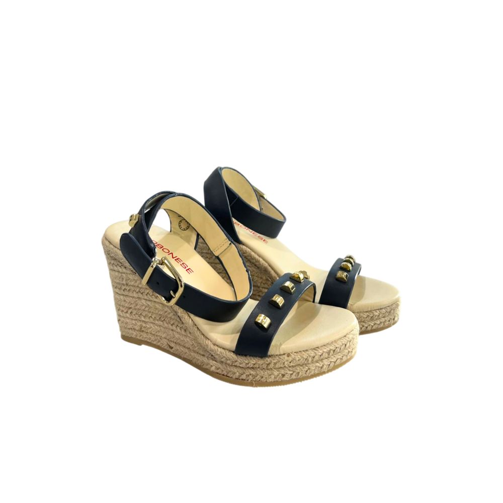 Borbonese Blue Leather Women's Platform Sandal - Luxe Nova