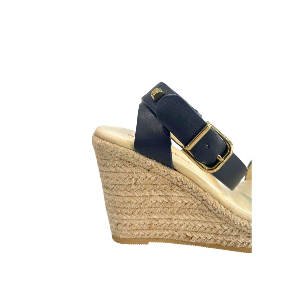 Borbonese Blue Leather Women's Platform Sandal - Luxe Nova