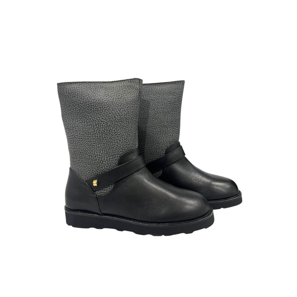 Borbonese Grey Leather Women Boot - Luxe Nova