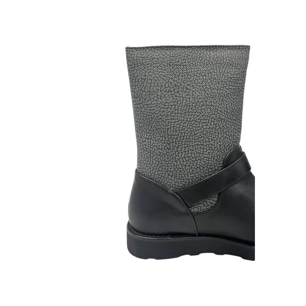 Borbonese Grey Leather Women Boot - Luxe Nova