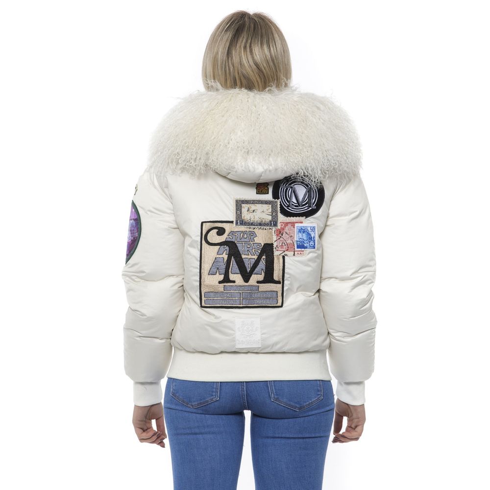 Mr&Mrs Italy White Polyester Women Bomber Jacket - Luxe Nova